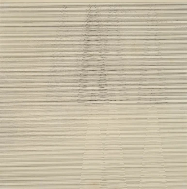 Mohamedi, Nasreen. Sin título (Untitled), Ca. 1970. Tinta y grafito sobre papel, 47,4 x 47,4 cm. KIRAN NADAR MUSEUM OF ART