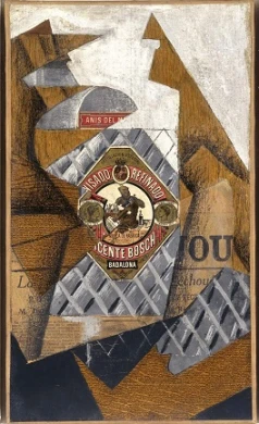 Juan Gris. La bouteille d&#039;anis (La botella de anís), 1914. Pintura. Colección Museo Nacional Centro de Arte Reina Sofía, Madrid 