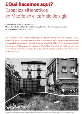 Hoja de sala: ¿Qué hacemos aquí? Espacios alternativos en Madrid en el cambio de siglo