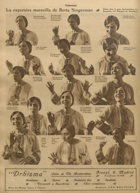 “La expresiva maravilla de Berta Singerman”, <em>Estampa</em>, año 1, nº 7, 14 de febrero de 1928. Fotografía: Zapata