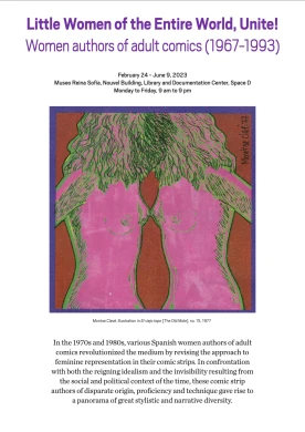 Exhibition information text: Young Ladies the World Over, Unite! Women Adult Comic Book Writers (1967–1993)
